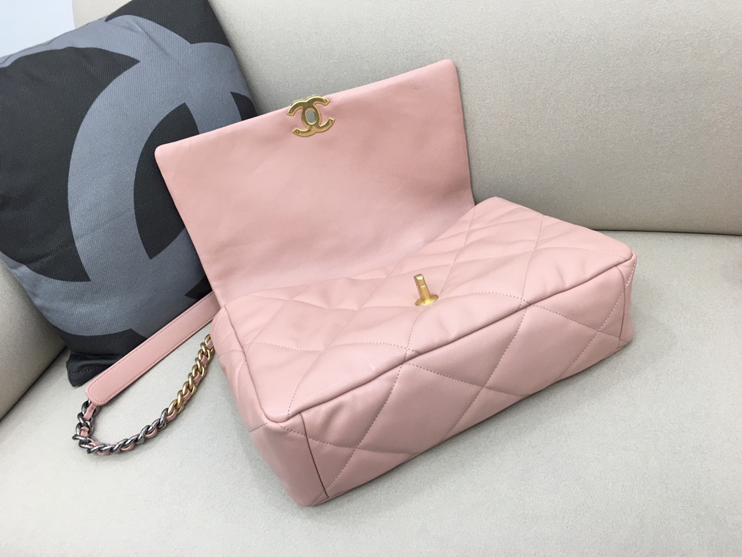 Lambskin 19 Maxi Handbag Flap Bag AS1162 Pink